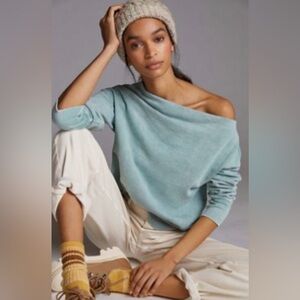 Anthropologie Pilcro Green Boat Neck Tunic Pullover Size S